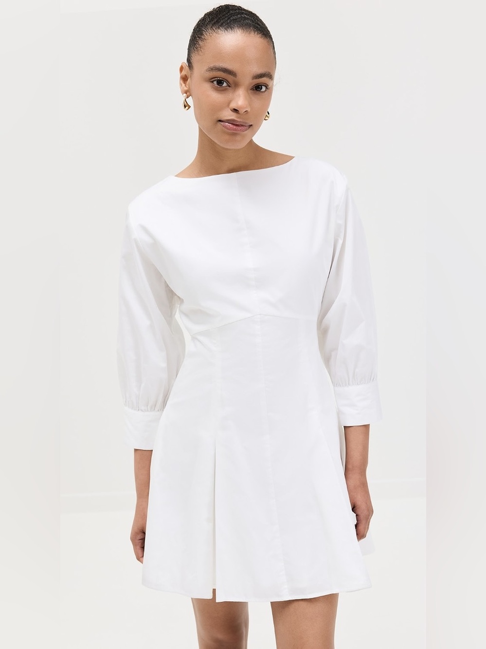 Hill House Home Aveline White Cotton Pleated Mini Dress XL